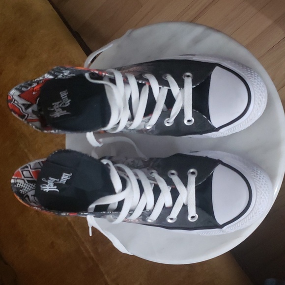 Converse Harley Quinn Hi Top Sneakers Women's 8 Men's 6 Gothic DC Comics Joker - Picture 2 of 12